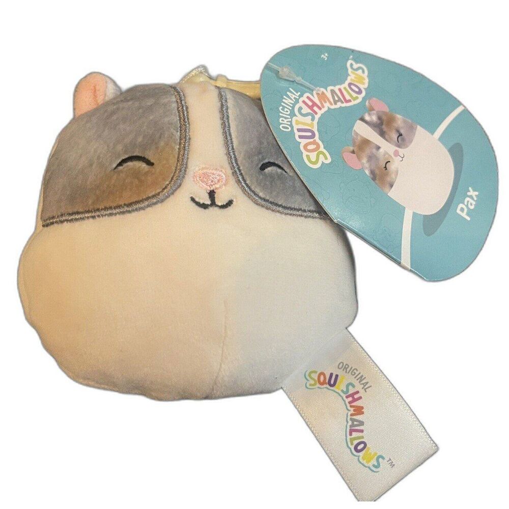 Squishmallows Pet Shop Squad Pax the Hamster 3" Clip-On NWT Keychain Plush